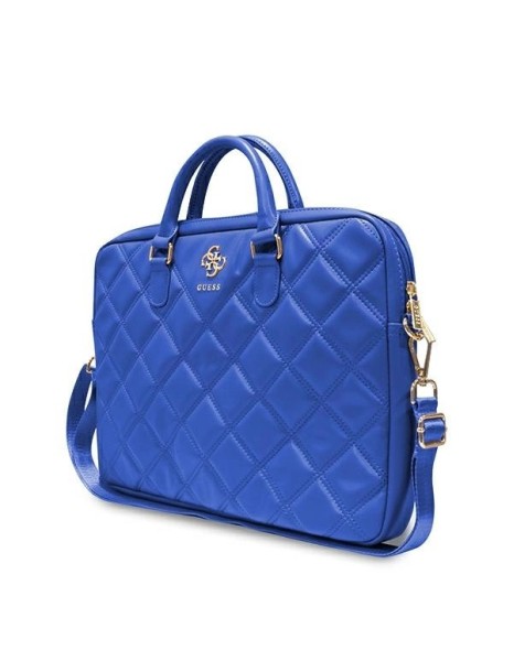 Guess Quilted 4G bag for a 16" laptop - blue Guess Quilted 4G bag for a 16" laptop - blue