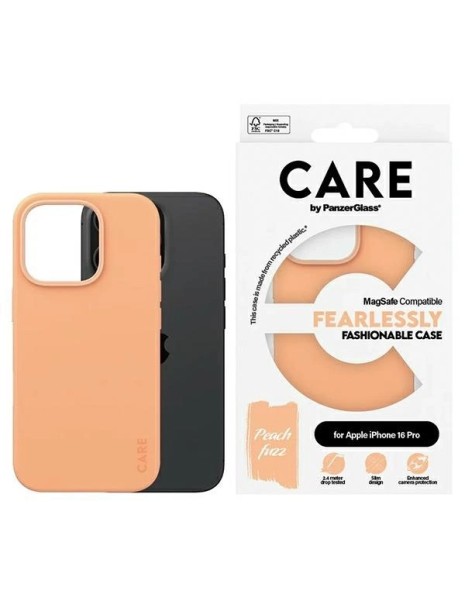 CARE by PanzerGlass Fashion Case iPhone 16 Pro 6.3" Peachy MagSafe 1390 CARE by PanzerGlass Fashion Case iPhone 16 Pro 6.3" Peachy MagSafe 1390