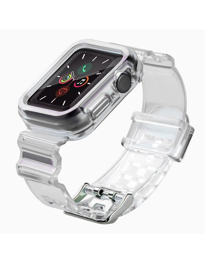 Silicone Band Strap Bracelet Case Strap Light Set for Apple Watch 42mm - Black