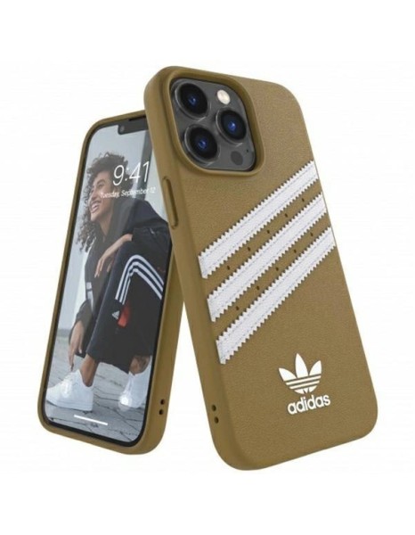 Adidas OR Molded Case PU for iPhone 13 Pro Max - Beige and Gold Adidas OR Molded Case PU for iPhone 13 Pro Max - Beige and Gold