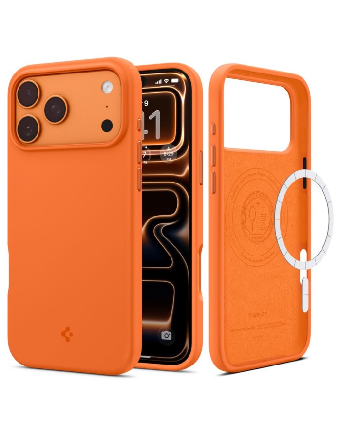 Spigen Silicone Fit Mag Case for iPhone 17 Pro - Orange Spigen Silicone Fit Mag Case for iPhone 17 Pro - Orange