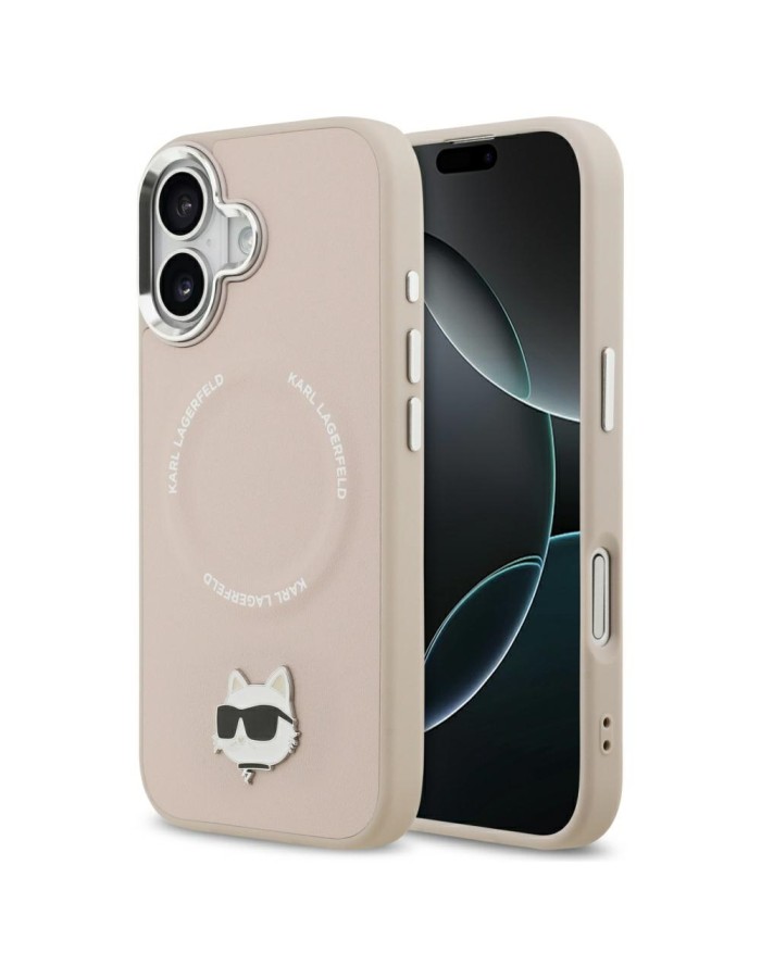 Karl Lagerfeld Choupette Pin MagSafe Case for iPhone 17 - Pink