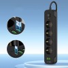 Tech-Protect PCL4X3 Power Strip 4 Sockets 240V + 2xUSB-A + 1xUSB-C 200 cm - Black