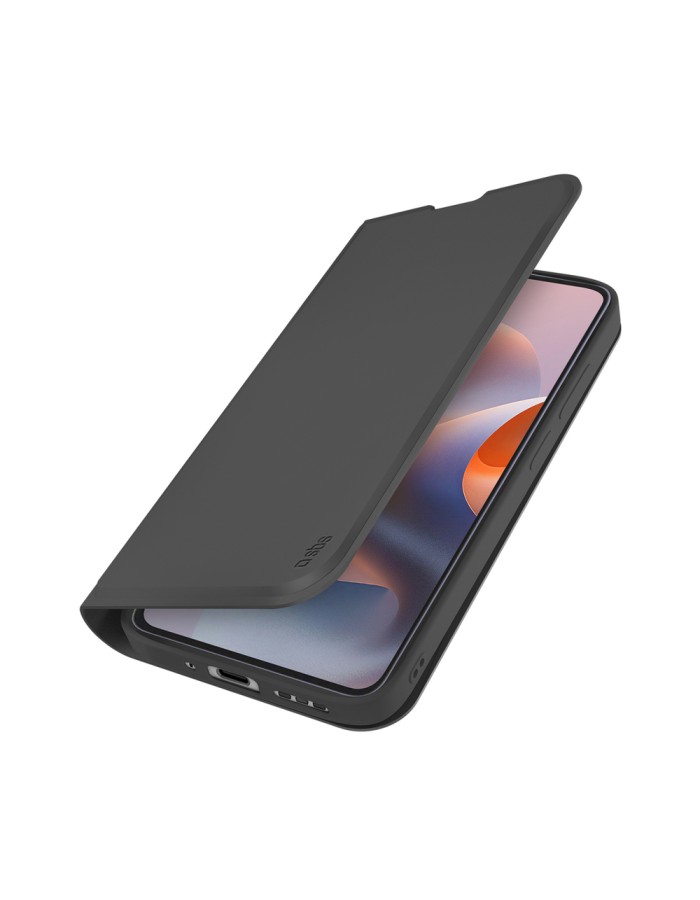 SBS Wallet Smooth Case for Motorola Moto G86 with Flip Cover - Black