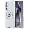 Case Karl Lagerfeld Button Choupette Head Printed Logo MagSafe Samsung Galaxy S25 Plus white