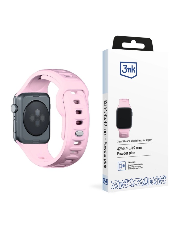 3mk Silicone Watch Strap for Apple Watch 42 / 44 / 45 / 49 mm - pink 3mk Silicone Watch Strap for Apple Watch 42 / 44 / 45 / 49 mm - pink