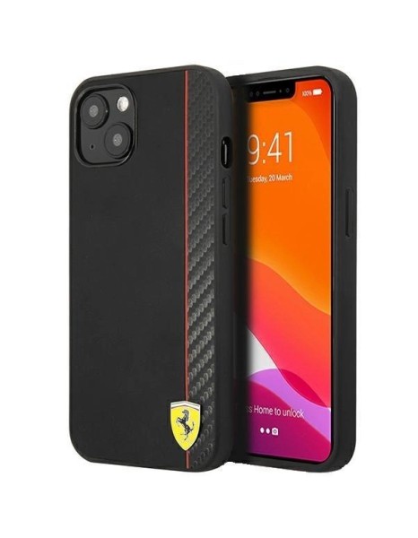 Ferrari FESAXHCP13SBK iPhone 13 mini 5.4" black/black hardcase On Track Carbon Stripe