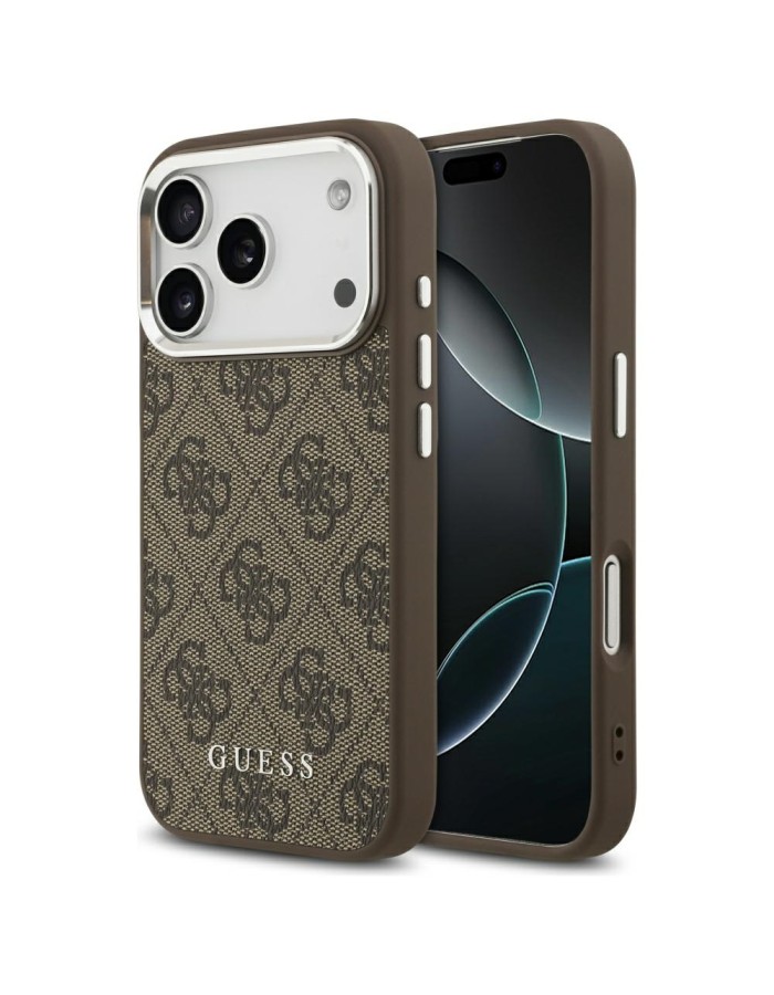 Guess 4G Classic Logo MagSafe Case for iPhone 17 Pro Max - Brown