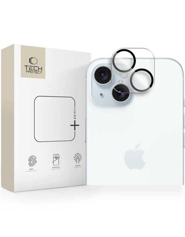 Tech-Protect Cam Fit+ Camera Cover for iPhone 14 / 14 Plus / 15 / 15 Plus - Clear Tech-Protect Cam Fit+ Camera Cover for iPhone 14 / 14 Plus / 15 / 15 Plus - Clear