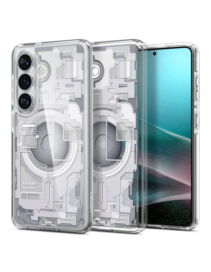 Spigen Ultra Hybrid Mag MagSafe Case for Samsung Galaxy S26+ Zero One - Clear and White Spigen Ultra Hybrid Mag MagSafe Case for Samsung Galaxy S26+ Zero One - Clear and White
