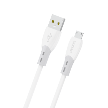 Dudao L25SM 3 A USB-A - micro USB cable with soft silicone braid 1 m - white Dudao L25SM 3 A USB-A - micro USB cable with soft silicone braid 1 m - white