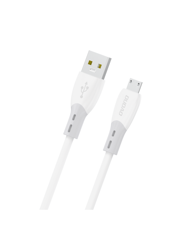 Dudao L25SM 3 A USB-A - micro USB cable with soft silicone braid 1 m - white Dudao L25SM 3 A USB-A - micro USB cable with soft silicone braid 1 m - white