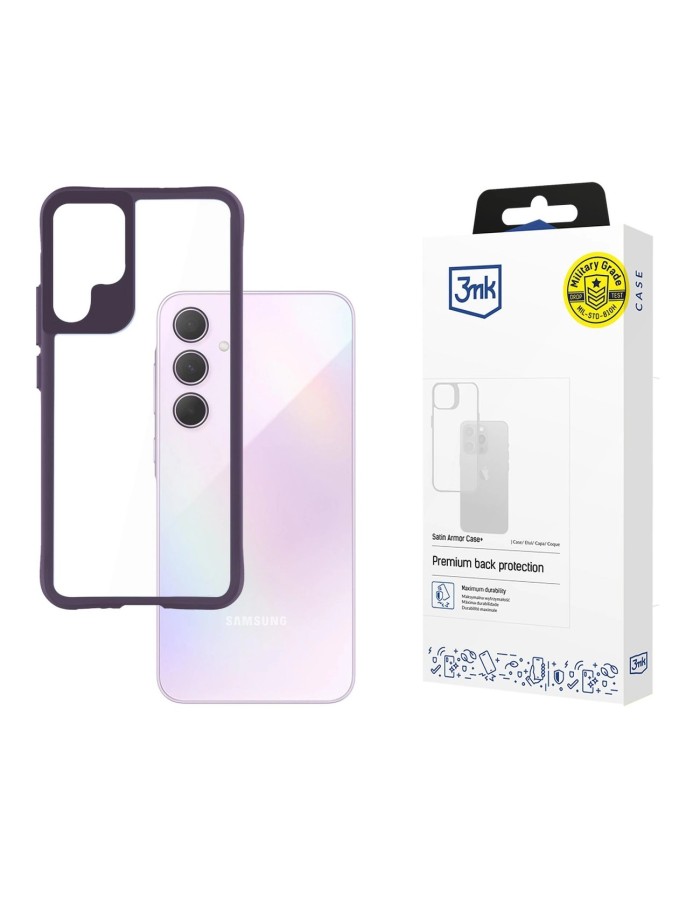 3mk Satin Armor Case+ Purple for Samsung Galaxy A35 5G - transparent