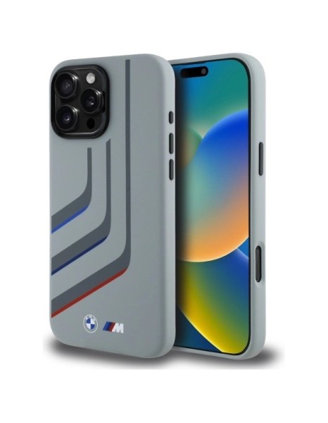 BMW Silicone Turning Lines MagSafe Case for iPhone 16 Pro Max - Gray BMW Silicone Turning Lines MagSafe Case for iPhone 16 Pro Max - Gray