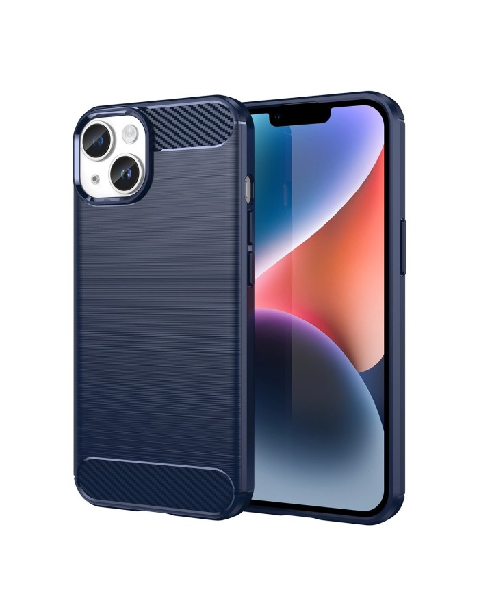 Carbon Case iPhone 14 case flexible gel back cover blue Carbon Case iPhone 14 case flexible gel back cover blue