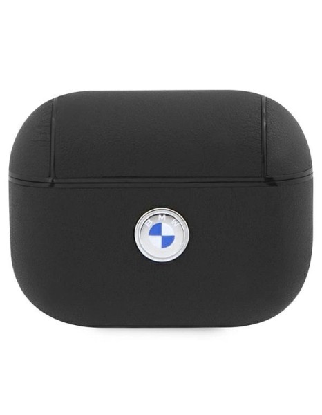 BMW BMAP2SSLBK AirPods Pro 2 (2022/2023) cover black/black Geniune Leather Silver Logo