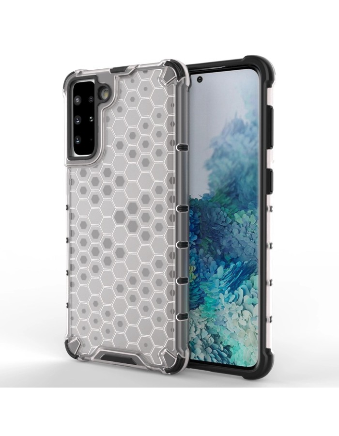 Honeycomb case armored cover with a gel frame for Samsung Galaxy S22 + (S22 Plus) transparent