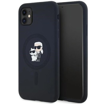 Karl Lagerfeld Silicone Karl&amp;amp;Choupette MagSafe case for iPhone 11 / Xr - black