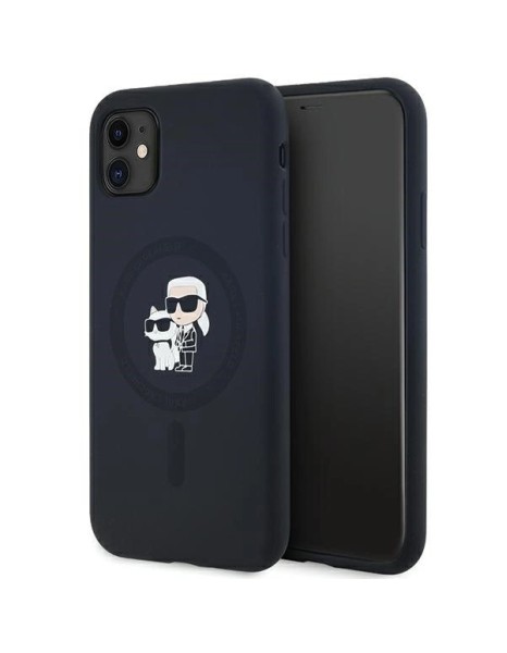 Karl Lagerfeld Silicone Karl&amp;amp;Choupette MagSafe case for iPhone 11 / Xr - black