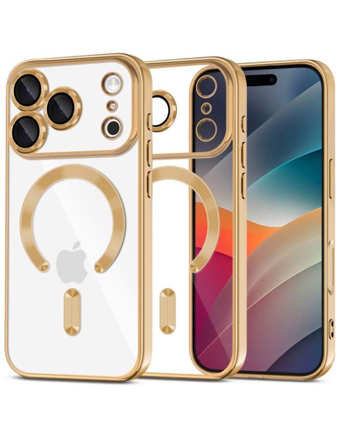 Tech-Protect MagFlex MagSafe Case for iPhone 17 Pro Max - Transparent Gold Tech-Protect MagFlex MagSafe Case for iPhone 17 Pro Max - Transparent Gold