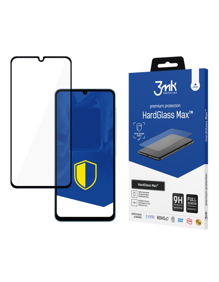 Reinforced full-screen tempered glass 3mk HardGlass Max Black for Samsung Galaxy A06 Reinforced full-screen tempered glass 3mk HardGlass Max Black for Samsung Galaxy A06