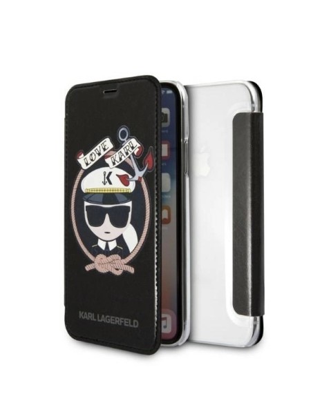 Karl Lagerfeld Signature Glitter iPhone X/Xs Case - Black