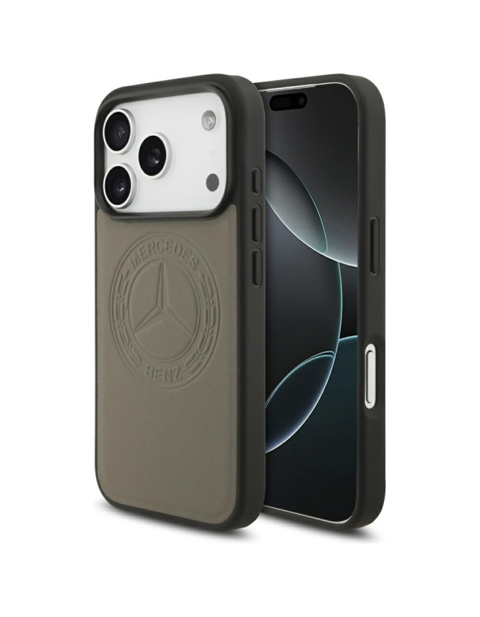 Mercedes Leather Vintage Logo MagSafe Case for iPhone 17 Pro - Beige Mercedes Leather Vintage Logo MagSafe Case for iPhone 17 Pro - Beige