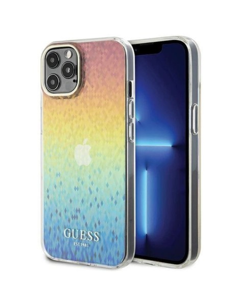Guess IML Faceted Mirror Disco Iridescent case for iPhone 12/12 Pro - multicolor