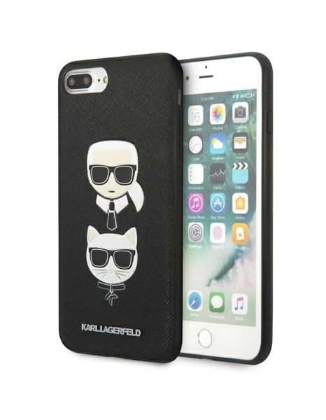 Karl Lagerfeld Saffiano Karl&amp;amp;Choupette Head case for iPhone 7 Plus / iPhone 8 Plus - black