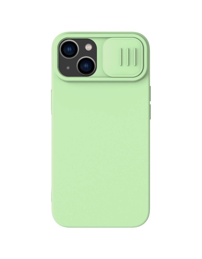 Nillkin CamShield Silky Silicone Case iPhone 14 Plus case with camera cover green Nillkin CamShield Silky Silicone Case iPhone 14 Plus case with camera cover green