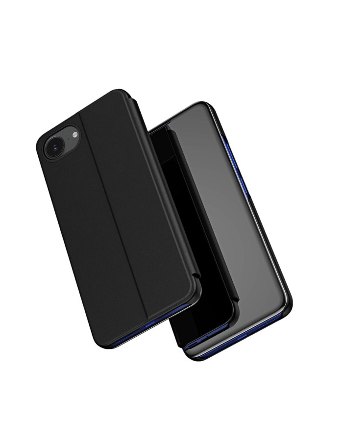 Clear View Case for iPhone 16e / 17e Flip Cover - Black