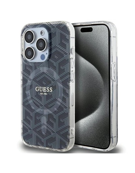 Guess IML GCube MagSafe case for iPhone 15 Pro Max - black Guess IML GCube MagSafe case for iPhone 15 Pro Max - black