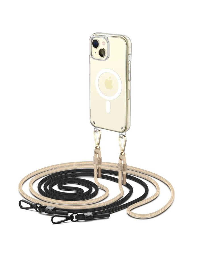 Tech-Protect FlexAir Chain Case with MagSafe for iPhone 15 - Black/Beige Tech-Protect FlexAir Chain Case with MagSafe for iPhone 15 - Black/Beige
