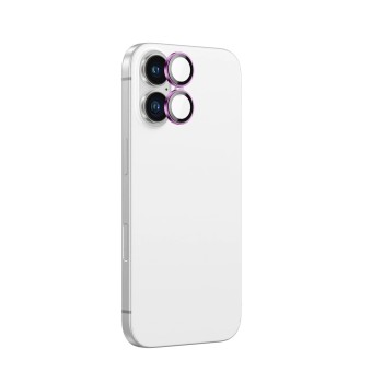 AmazingThing AR Aluminum 2 Lens Glass with Camera Lens Frame for iPhone 16 / 16 Plus - Pink