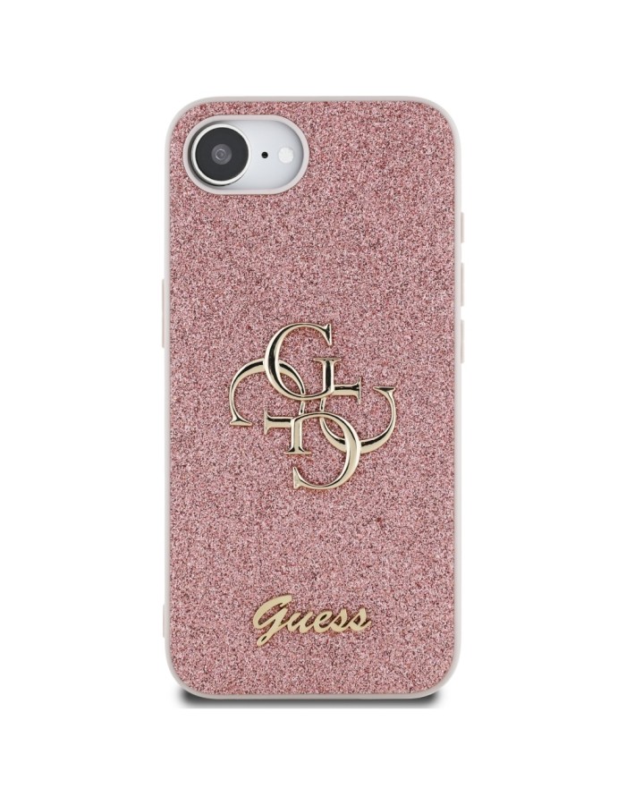 Guess Fixed Glitter Big 4G iPhone 16e Case - Pink