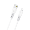 Dudao L25SL 30W USB-A - Lightning Cable with Soft Silicone Braid 1m - White Dudao L25SL 30W USB-A - Lightning Cable with Soft Silicone Braid 1m - White