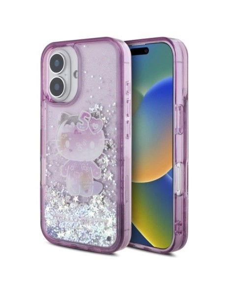 Hello Kitty Liquid Glitter 50TH Anniversary Party iPhone 16 Case - Purple Hello Kitty Liquid Glitter 50TH Anniversary Party iPhone 16 Case - Purple