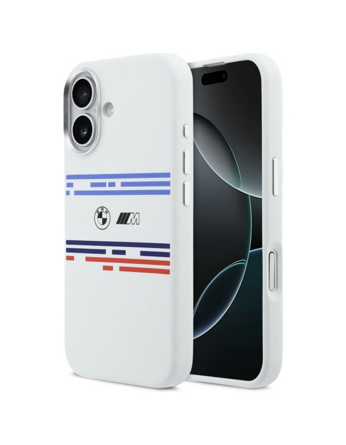 BMW M Silicon Horizontal Line MagSafe Case for iPhone 17 - White