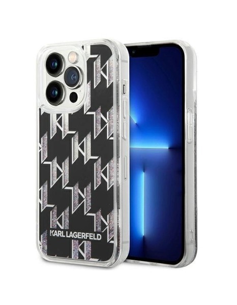 Karl Lagerfeld KLHCP14LLMNMK iPhone 14 Pro 6.1 "hardcase black / black Liquid Glitter Monogram