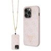 Guess GUHCP14LP4TDSCPP case for iPhone 14 Pro - pink Crossbody 4G Metal Logo Guess GUHCP14LP4TDSCPP case for iPhone 14 Pro - pink Crossbody 4G Metal Logo