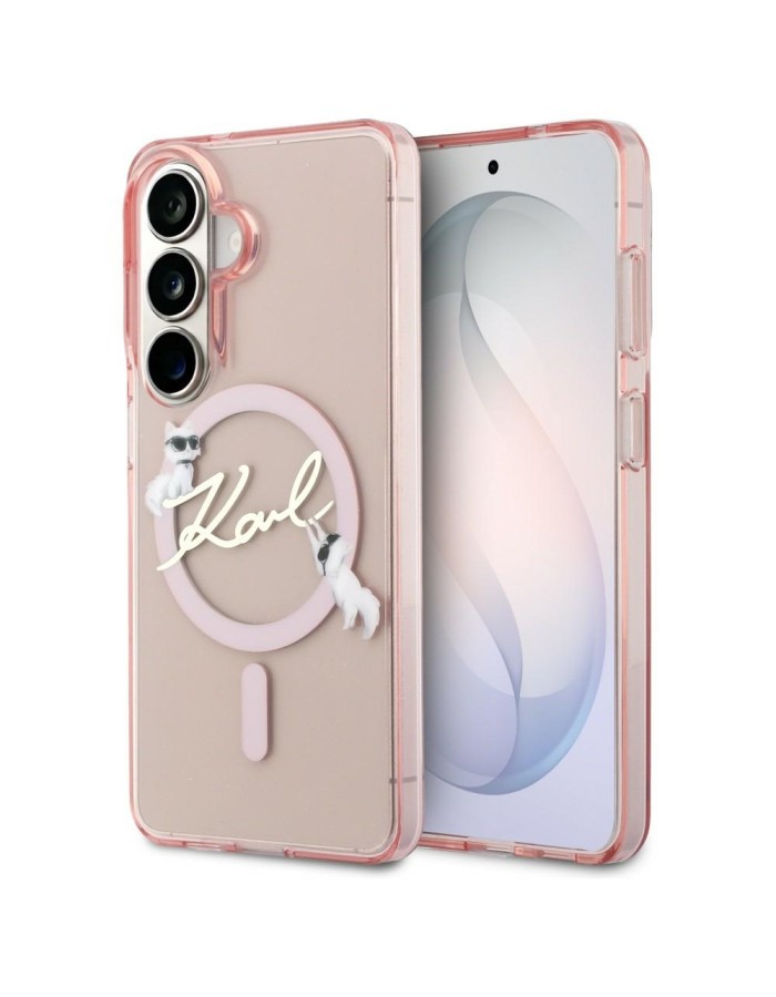 Karl Lagerfeld IML KC Script MagSafe Case for Samsung Galaxy S26 - Pink Karl Lagerfeld IML KC Script MagSafe Case for Samsung Galaxy S26 - Pink