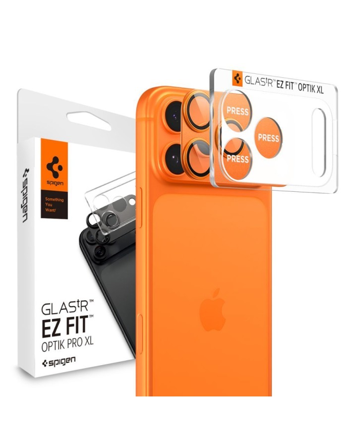 Spigen Optik Pro XL Camera Lens Glass for iPhone 17 Pro Max - Orange Spigen Optik Pro XL Camera Lens Glass for iPhone 17 Pro Max - Orange
