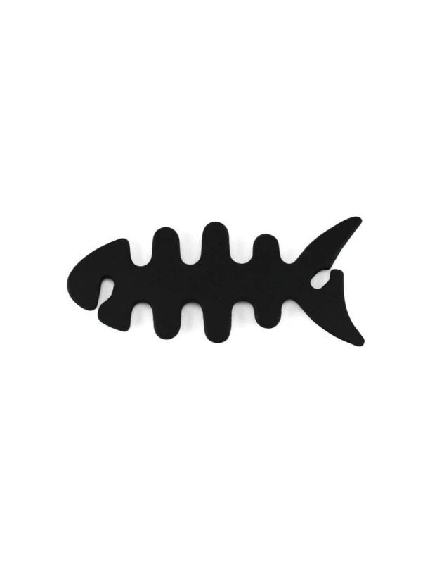 Fish-shaped headphone cable wrap - black Fish-shaped headphone cable wrap - black