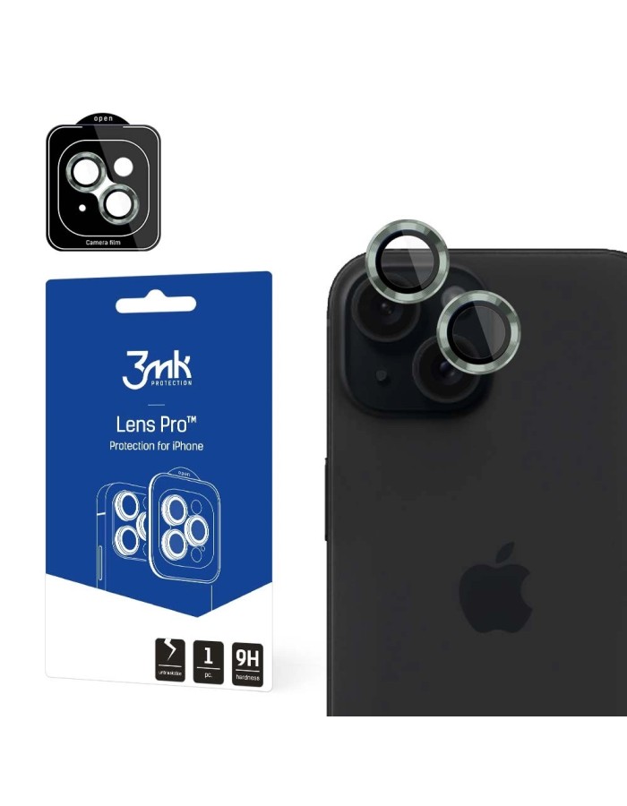 3mk Lens Protection Pro camera cover for iPhone 15 - green