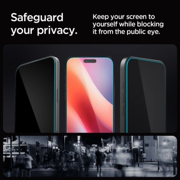 Spigen Glas.tR EZ Fit Privacy Tempered Glass for iPhone 16 Pro Max / 17 Pro Max - 2 pcs.