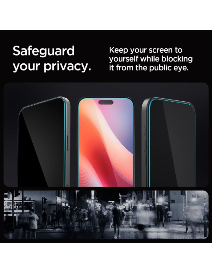 Spigen Glas.tR EZ Fit Privacy Tempered Glass for iPhone 16 Pro Max / 17 Pro Max - 2 pcs.