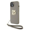 DKNY Wrist Strap Stock Logo case for iPhone 15 Plus - beige DKNY Wrist Strap Stock Logo case for iPhone 15 Plus - beige