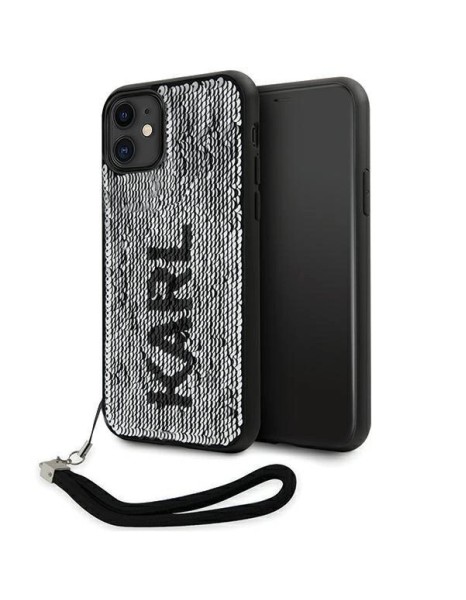 Karl Lagerfeld KLHCN61PSQRKS iPhone 11 / Xr 6.1" silver/silver hardcase Sequins Cord