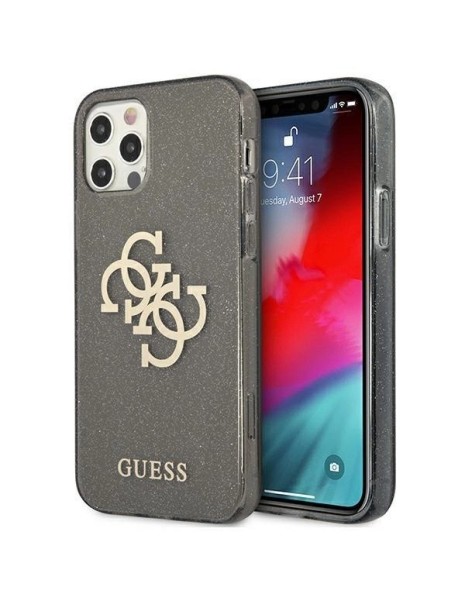 Guess GUHCP12LPCUGL4GBK iPhone 12 Pro Max 6.7" black/black hard case Glitter 4G Big Logo