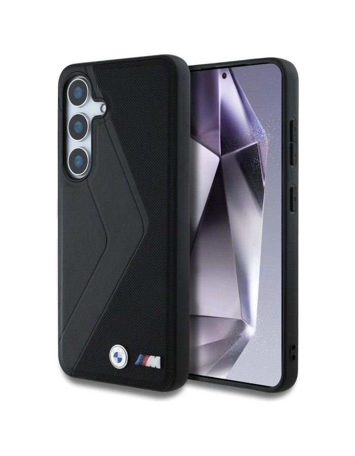 BMW Leather Oversized Stripes MagSafe case for Samsung Galaxy S25 - black